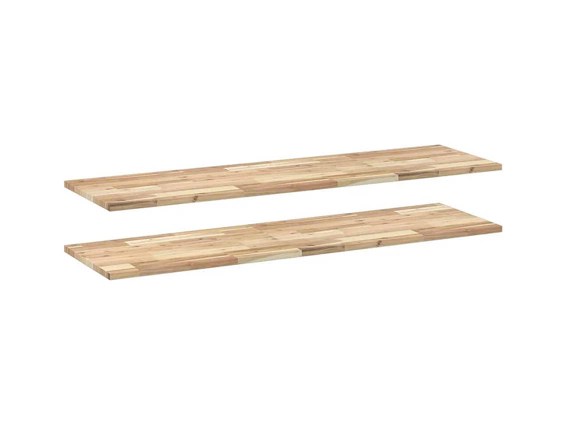 Mensole sospese 2 pezzi 120x40x2 cm in acacia massello non trattata