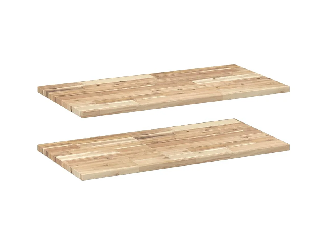 Mensole sospese 2 pezzi 100x40x2 cm in acacia massello non trattata