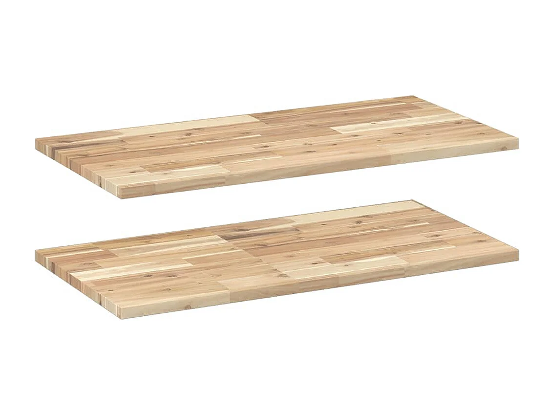 Mensole sospese 2 pezzi 100x40x2 cm in acacia massello non trattata