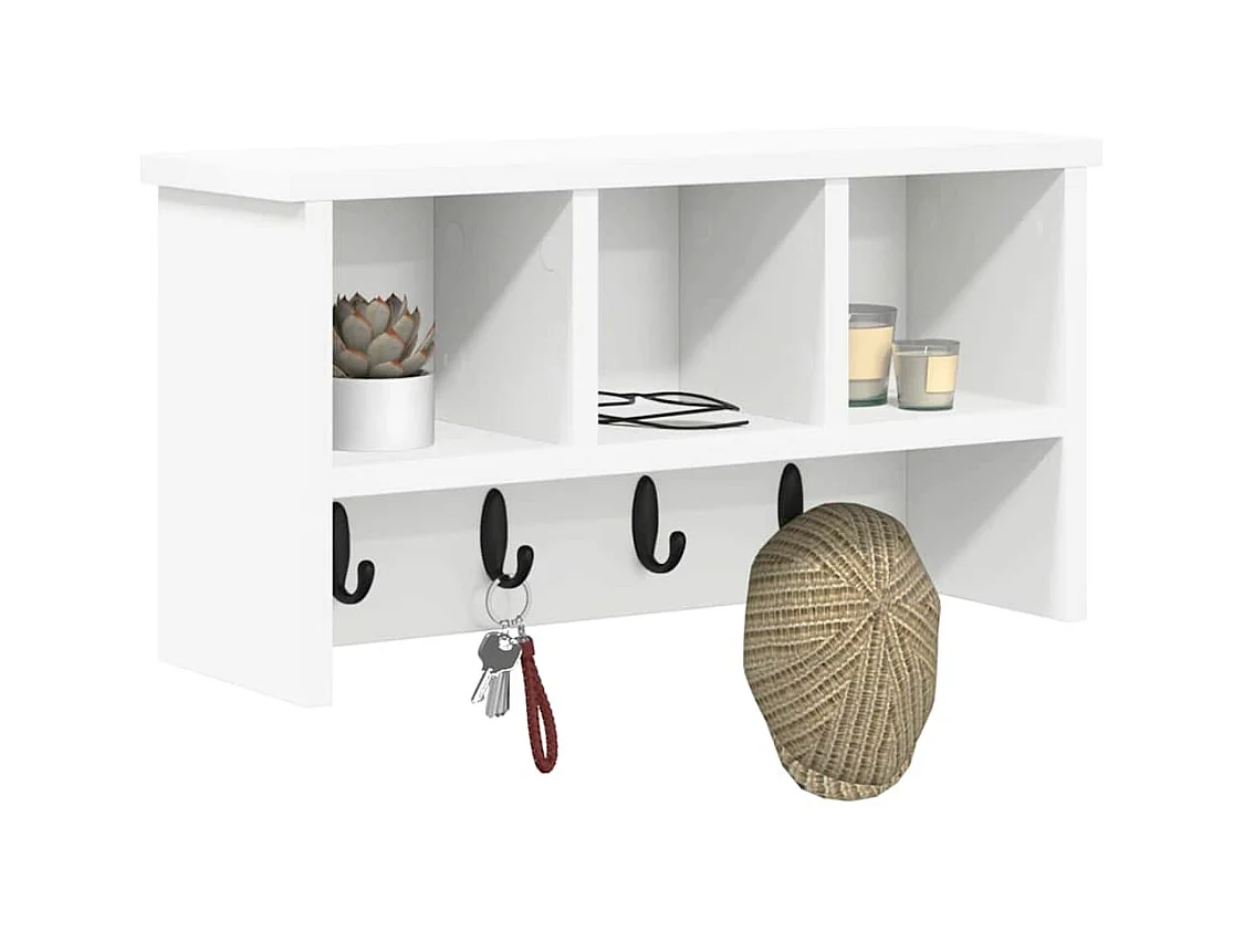 Perchero de pared Blanco 50 x 16 x 26 cm Madera de ingeniería