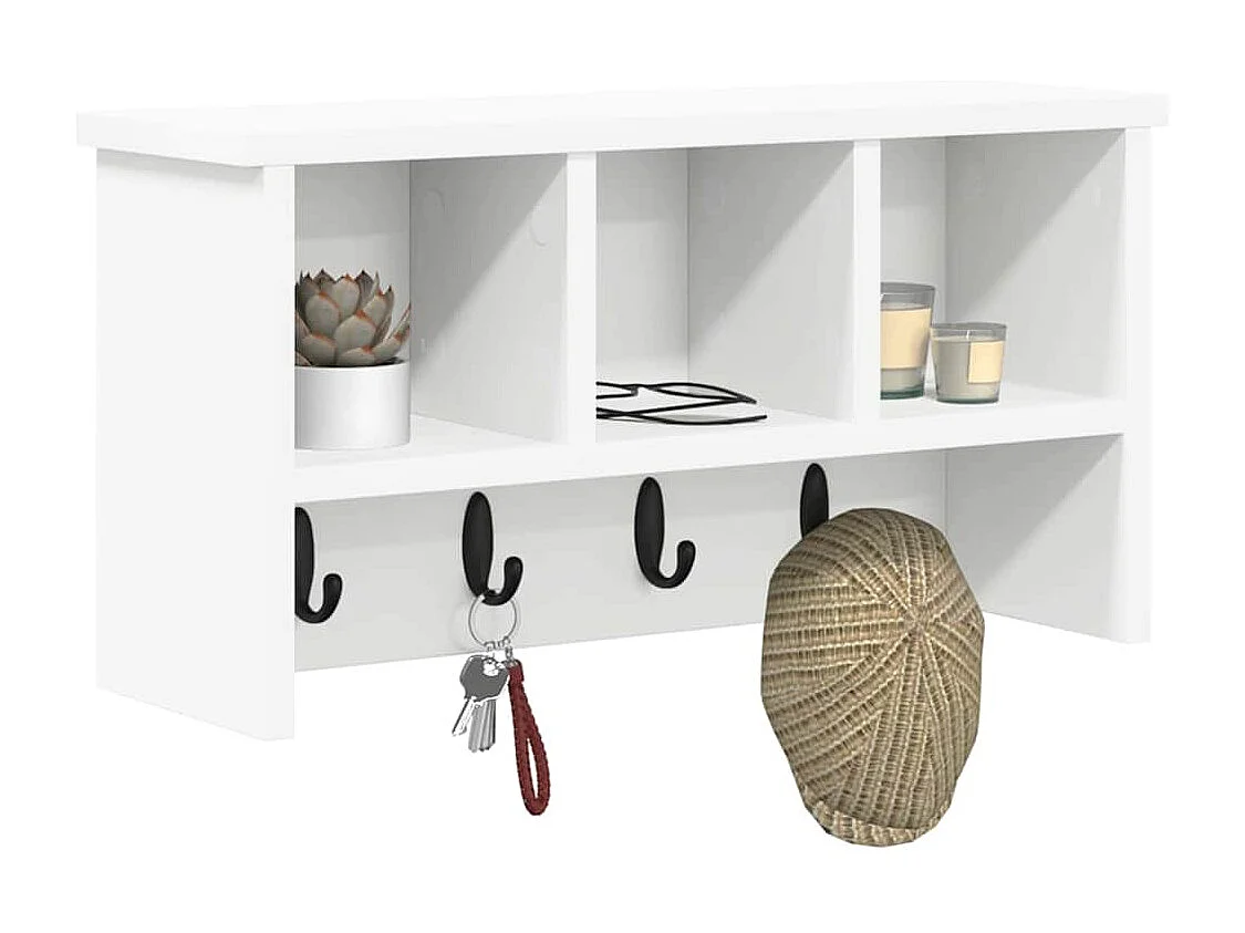 Perchero de pared Blanco 50 x 16 x 26 cm Madera de ingeniería