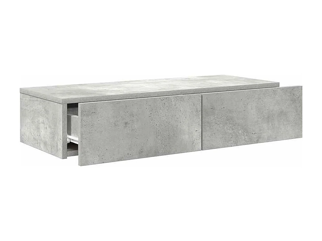 Étagère murale avec tiroirs gris béton bois d'ingénierie