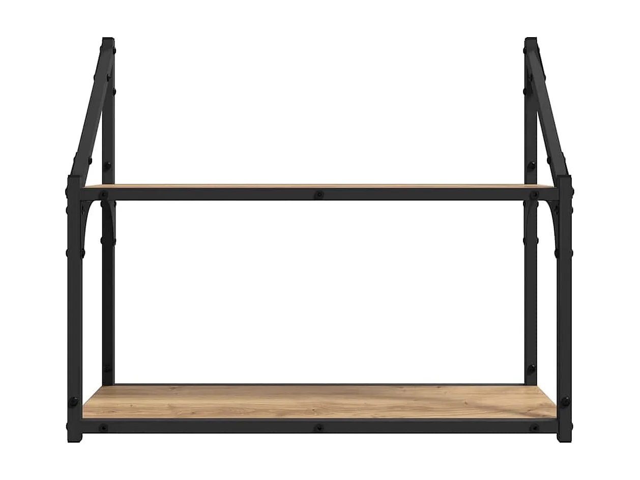 Estantería de pared con balda, roble artesanal, 60 x 21 x 51 cm