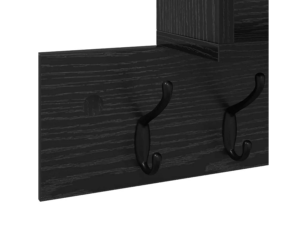 Perchero de pared con estante Roble negro 100 x 12 x 43,5 cm
