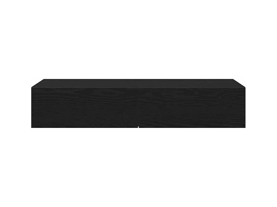 Mensola da parete con cassetti nera 100x36x19 cm in legno ingegnerizzato