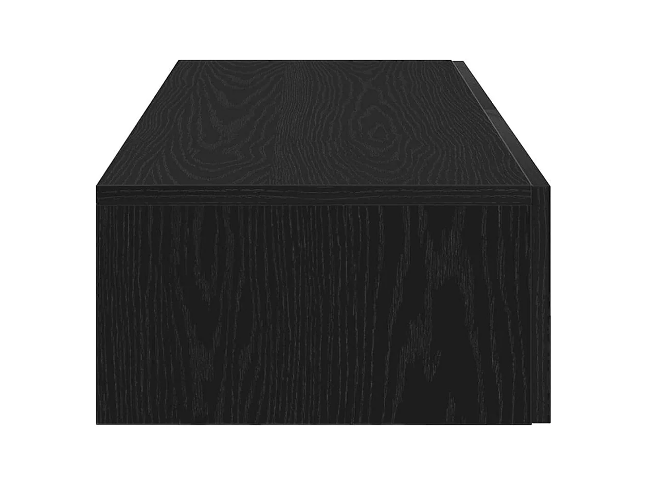 Mensola da parete con cassetti nera 100x36x19 cm in legno ingegnerizzato