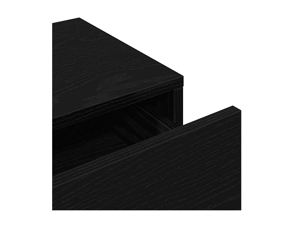 Mensola da parete con cassetti nera 100x36x19 cm in legno ingegnerizzato