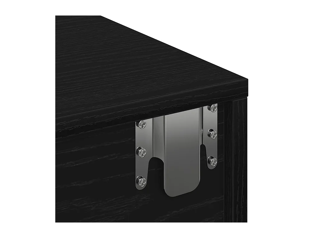 Mensola da parete con cassetti nera 100x36x19 cm in legno ingegnerizzato