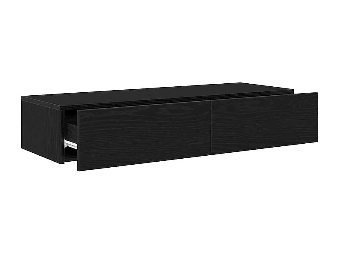 Étagère murale avec tiroirs noir 100x36x19 cm bois d'ingénierie