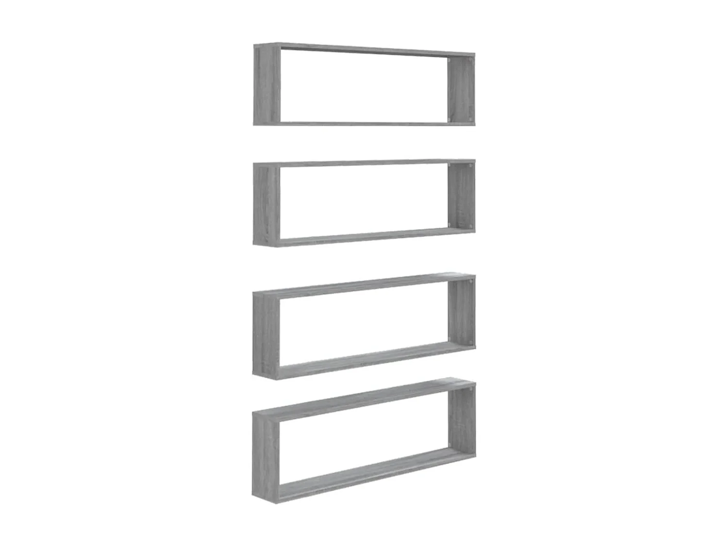 Estantería de pared cubo 4 piezas Sonoma gris 100x15x30 cm Madera