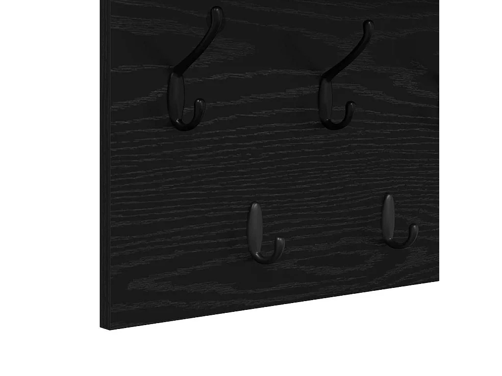 Appendiabiti da parete con ripiano Rovere nero 80 x 40 x 12 cm