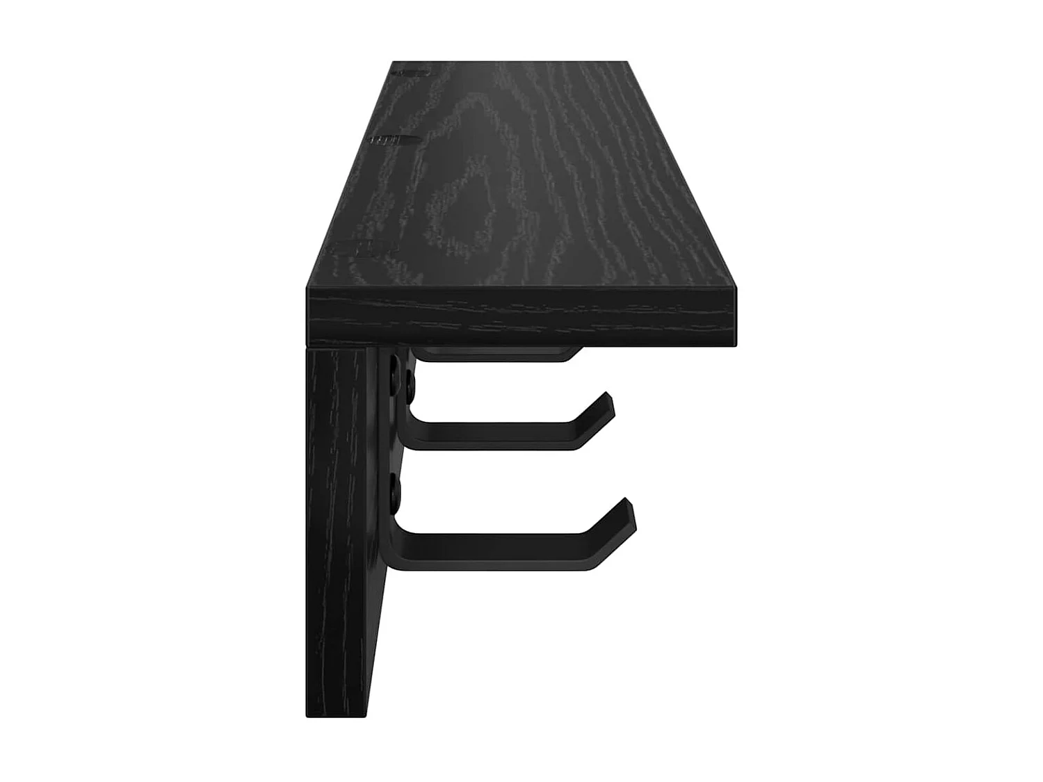 Wandkapstok met plank Zwart eiken 60 x 10,5 x 10,5 cm