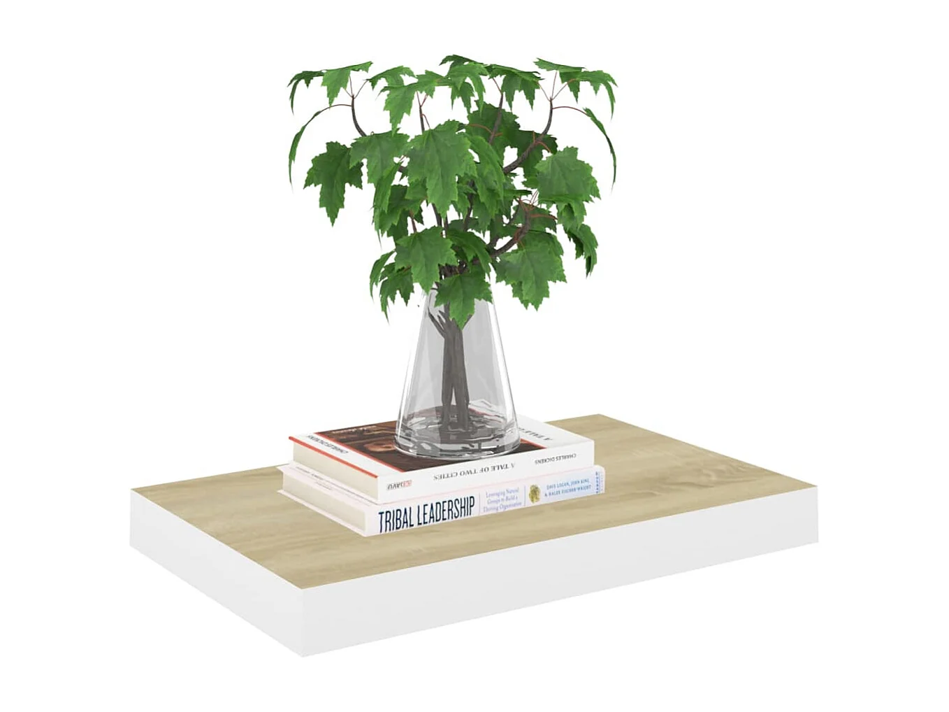 Estante flotante de pared Roble y blanco 40x23x3,8 cm MDF