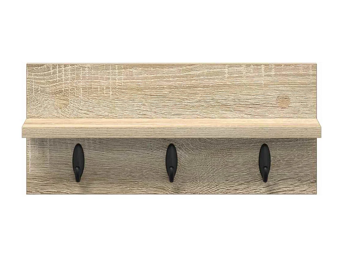 Perchero de pared con estante roble Sonoma 40 x 10,5 x 18 cm