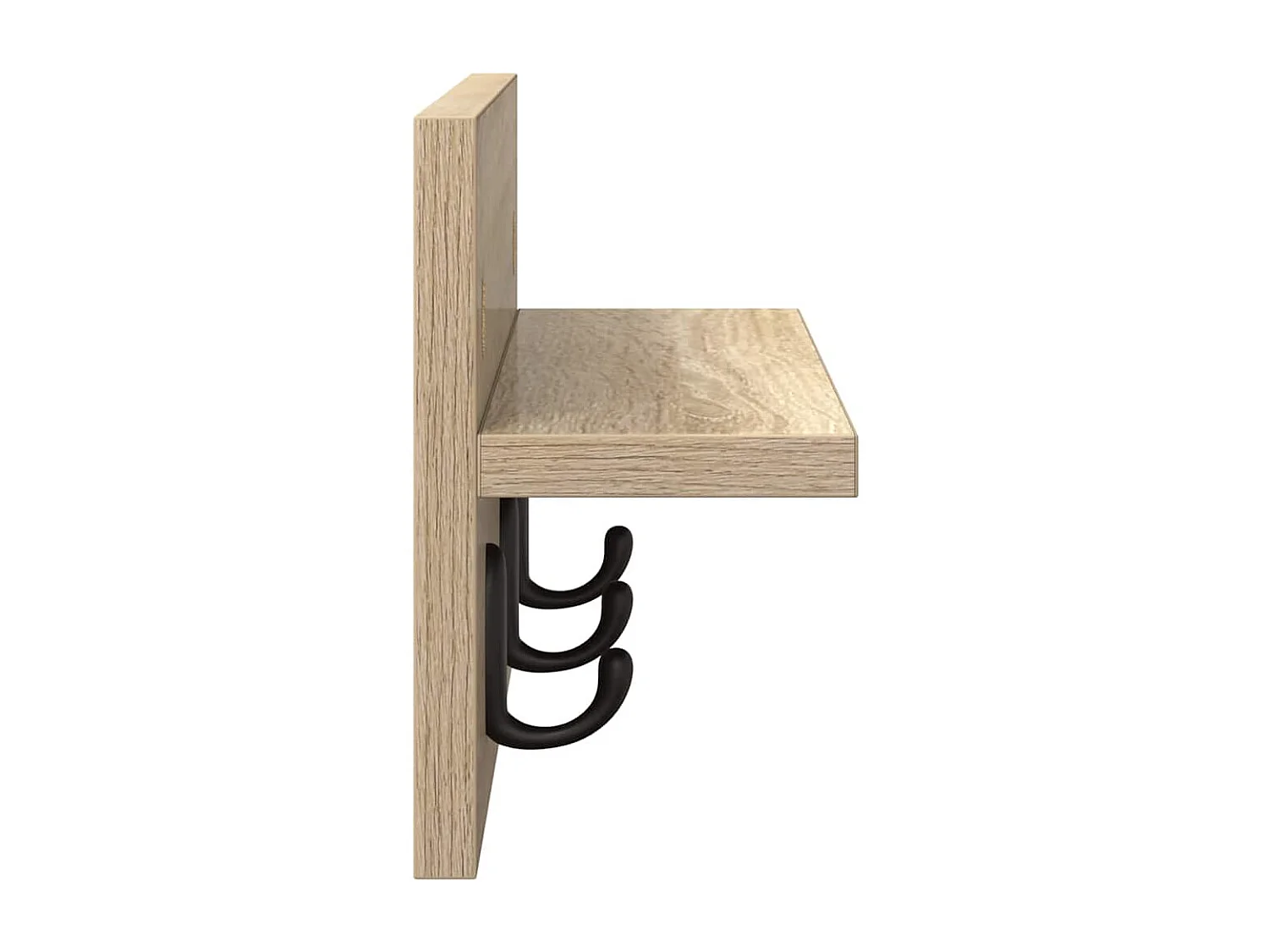 Perchero de pared con estante roble Sonoma 40 x 10,5 x 18 cm