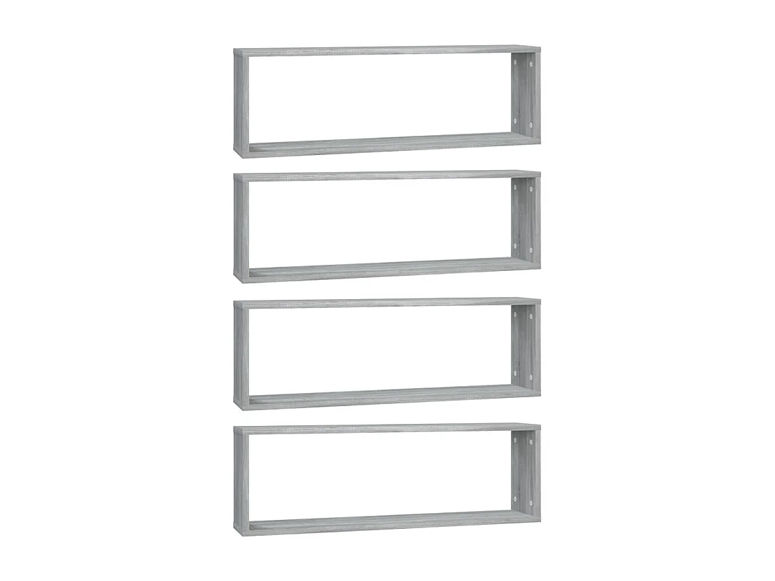 Estantería de pared cúbica de 4 piezas Sonoma gris 80x15x26,5 cm