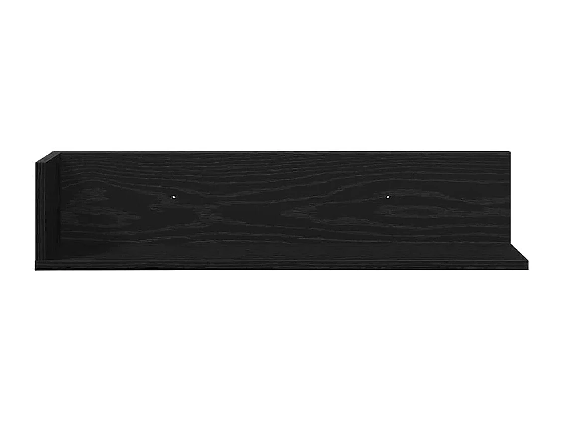 Wandplanken 2 stuks zwart 75x16,5x16,5 cm bewerkt hout