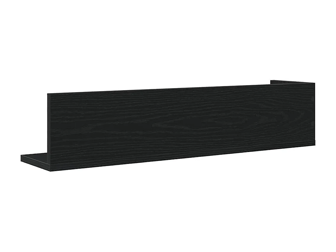 Wandplanken 2 stuks zwart 75x16,5x16,5 cm bewerkt hout