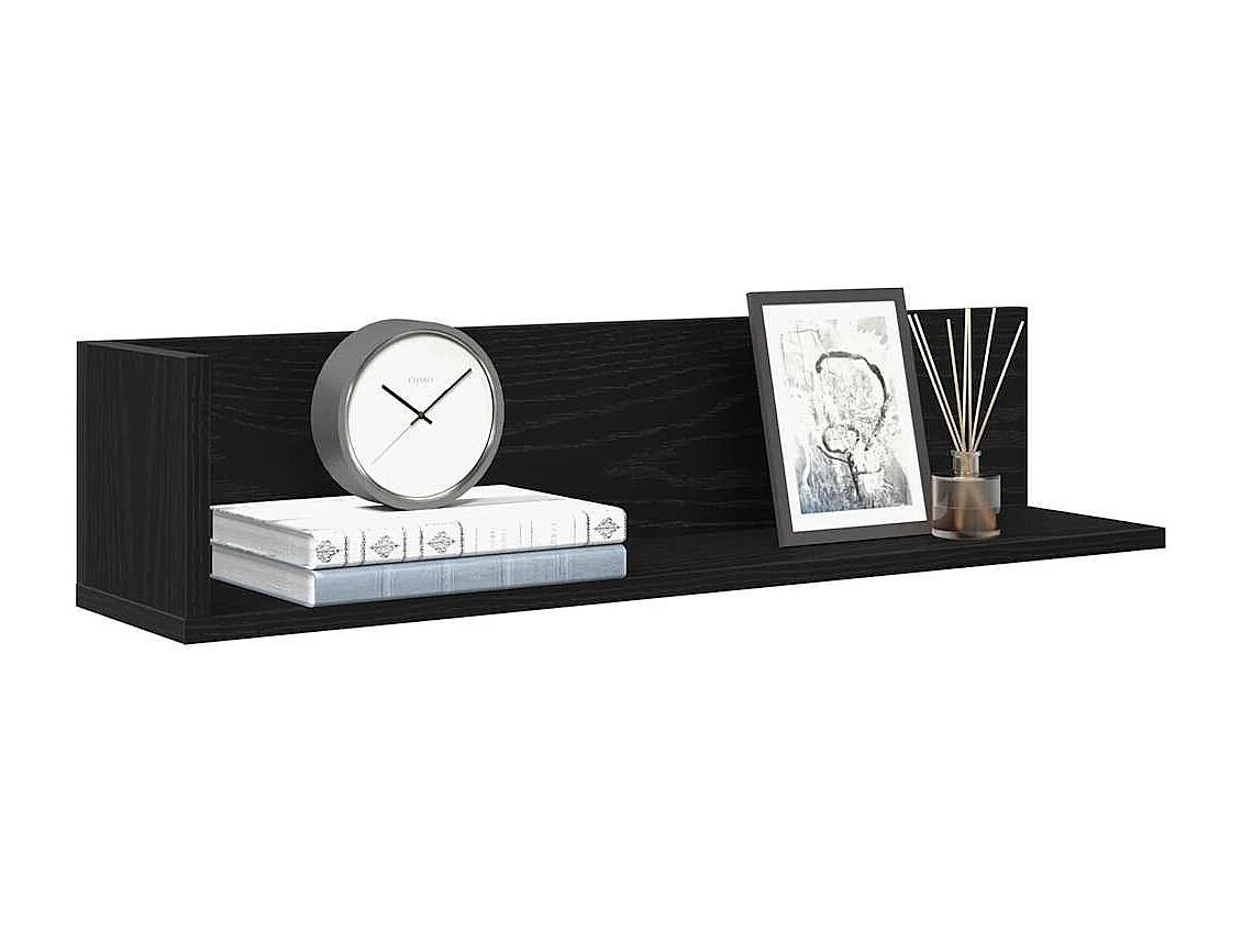 Estantes de pared 2 piezas negro 75x16,5x16,5 cm madera de ingeniería