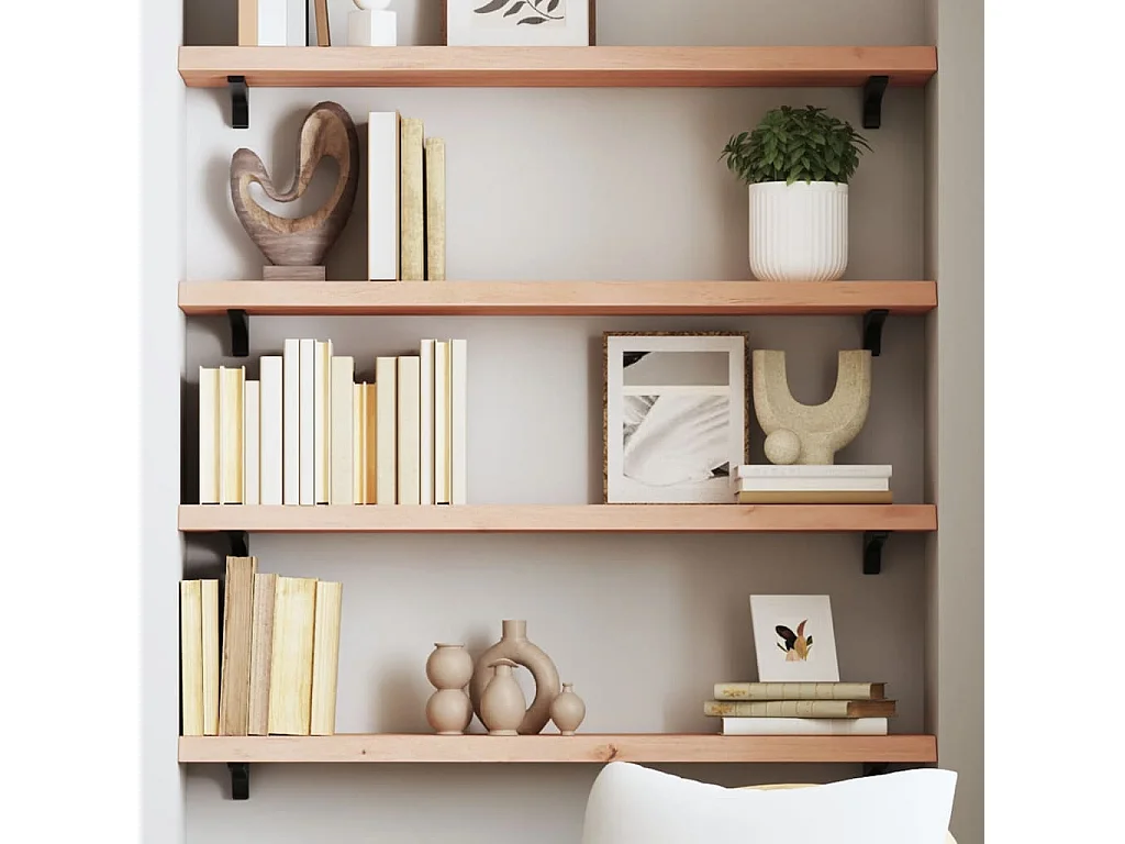 Wandplank 80x20x4 cm massief onbehandeld eikenhout