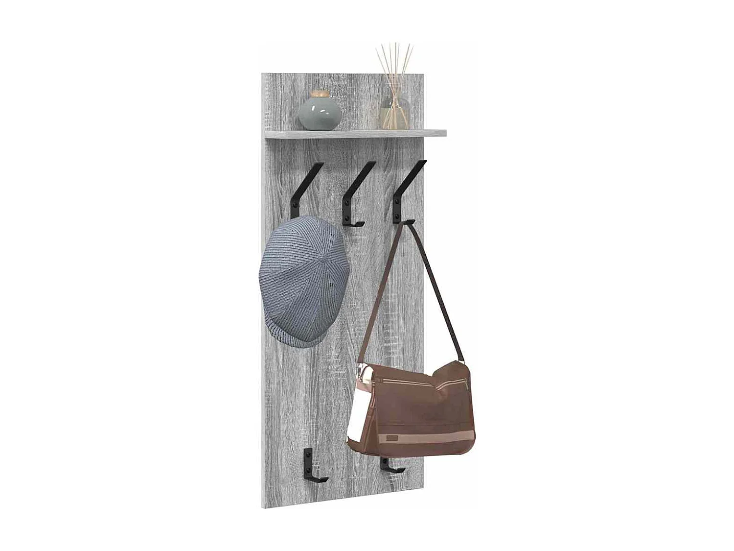 Appendiabiti da parete Sonoma con ripiano, grigio, 90 x 40 x 10 cm