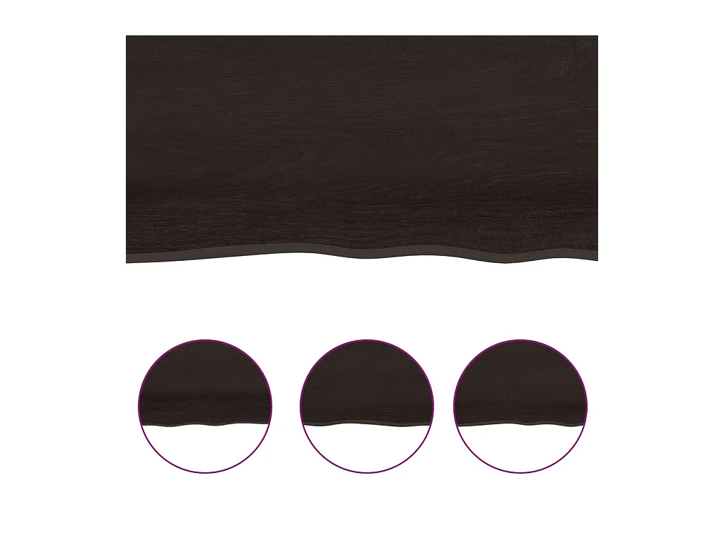 Estante de pared marrón oscuro 80x20x2 cm madera maciza de roble tratado