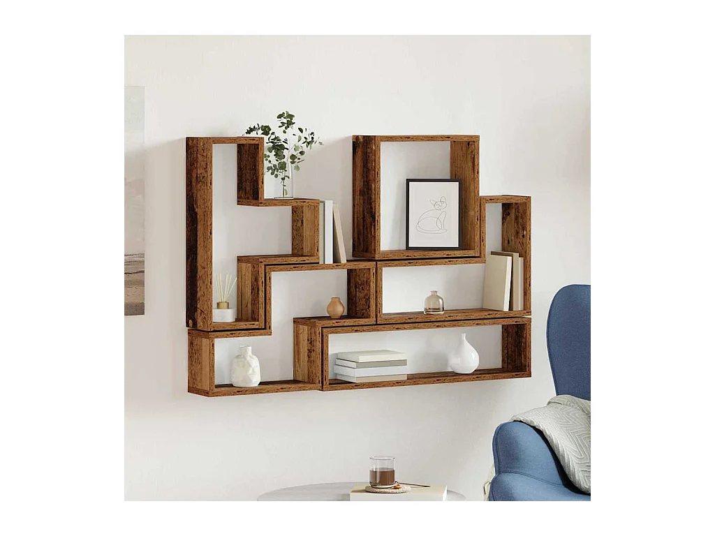 Cube mural Autre Bois ancien 96 x 12 x 64 cm Bois d'ingénierie