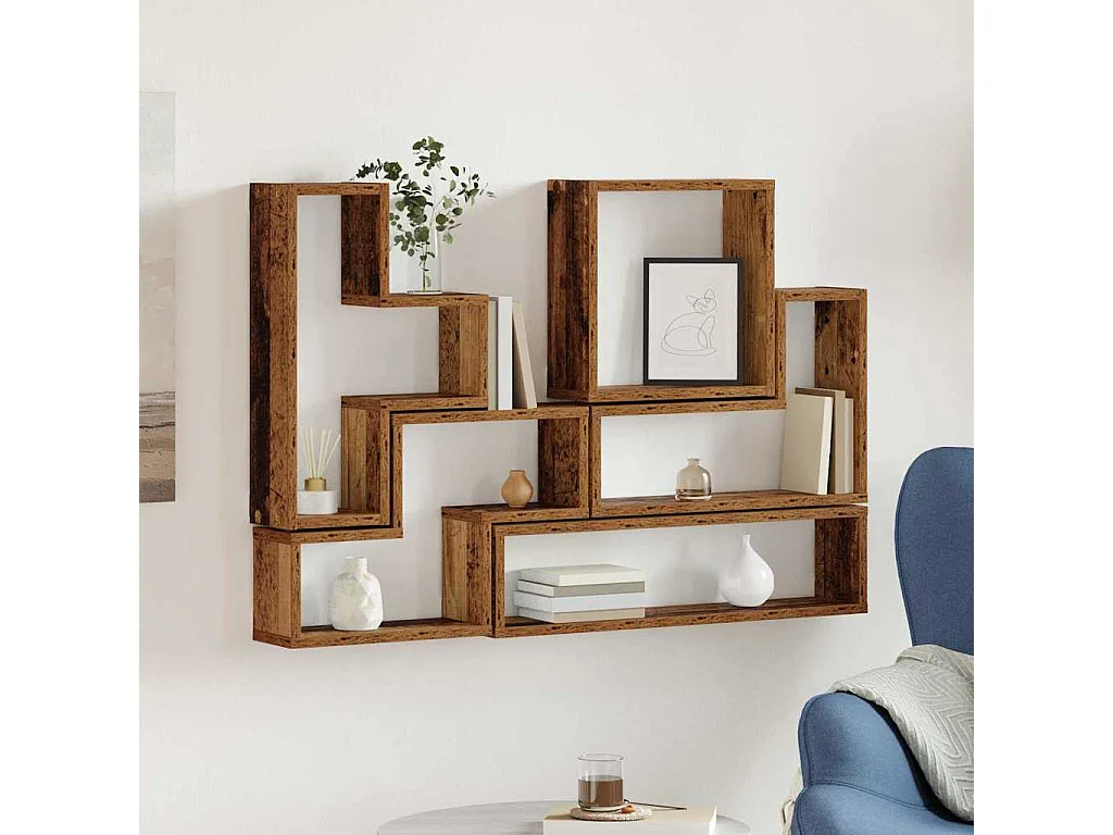 Cubo de pared Otros Madera vieja 96 x 12 x 64 cm Madera de ingeniería