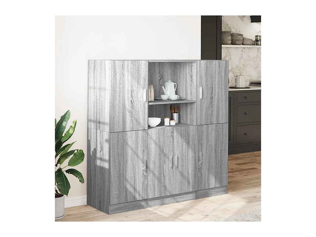 Juego de gabinetes de cocina de 3 piezas en gris Sonoma