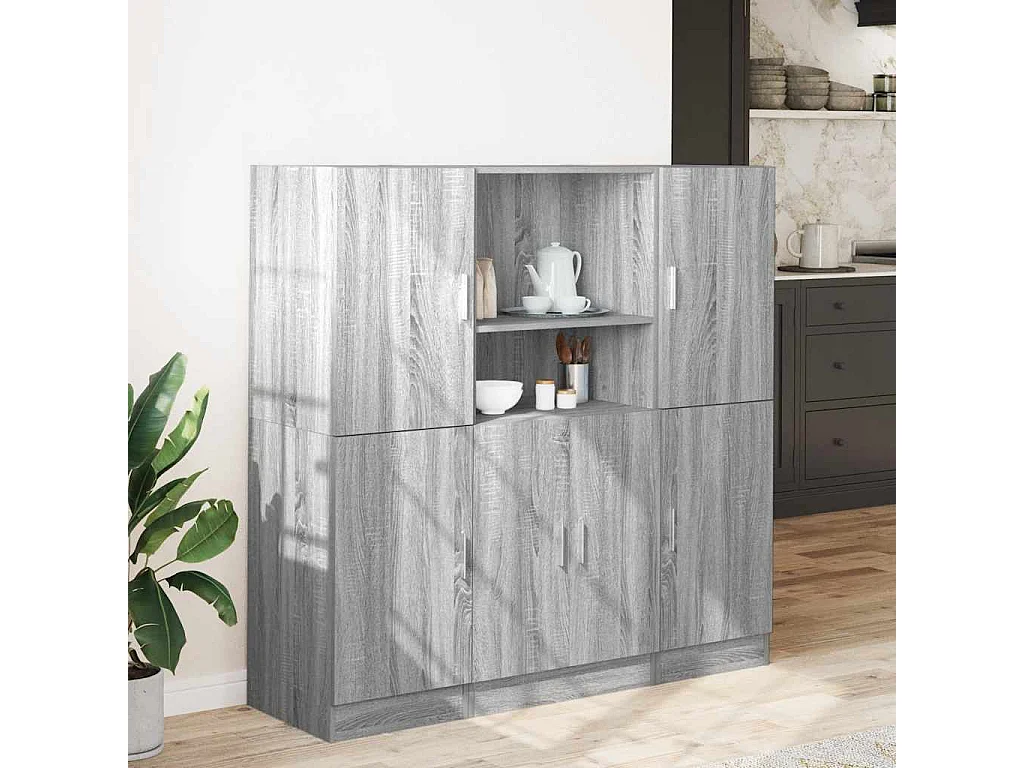 Ensemble d'armoires de cuisine 3 pcs sonoma gris