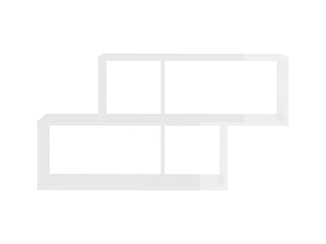 Estante de pared Blanco brillo 100x18x53 cm Madera de ingeniería