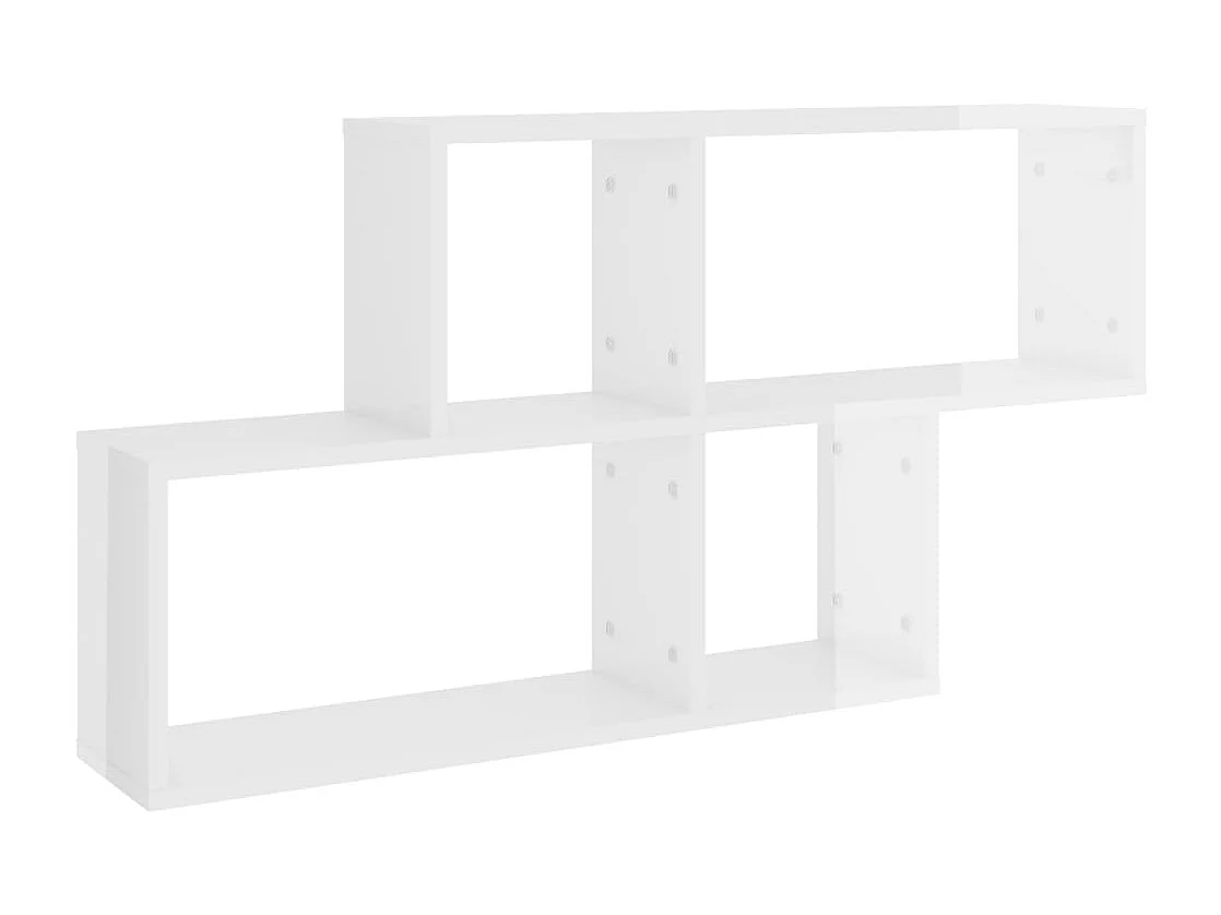 Estante de pared Blanco brillo 100x18x53 cm Madera de ingeniería