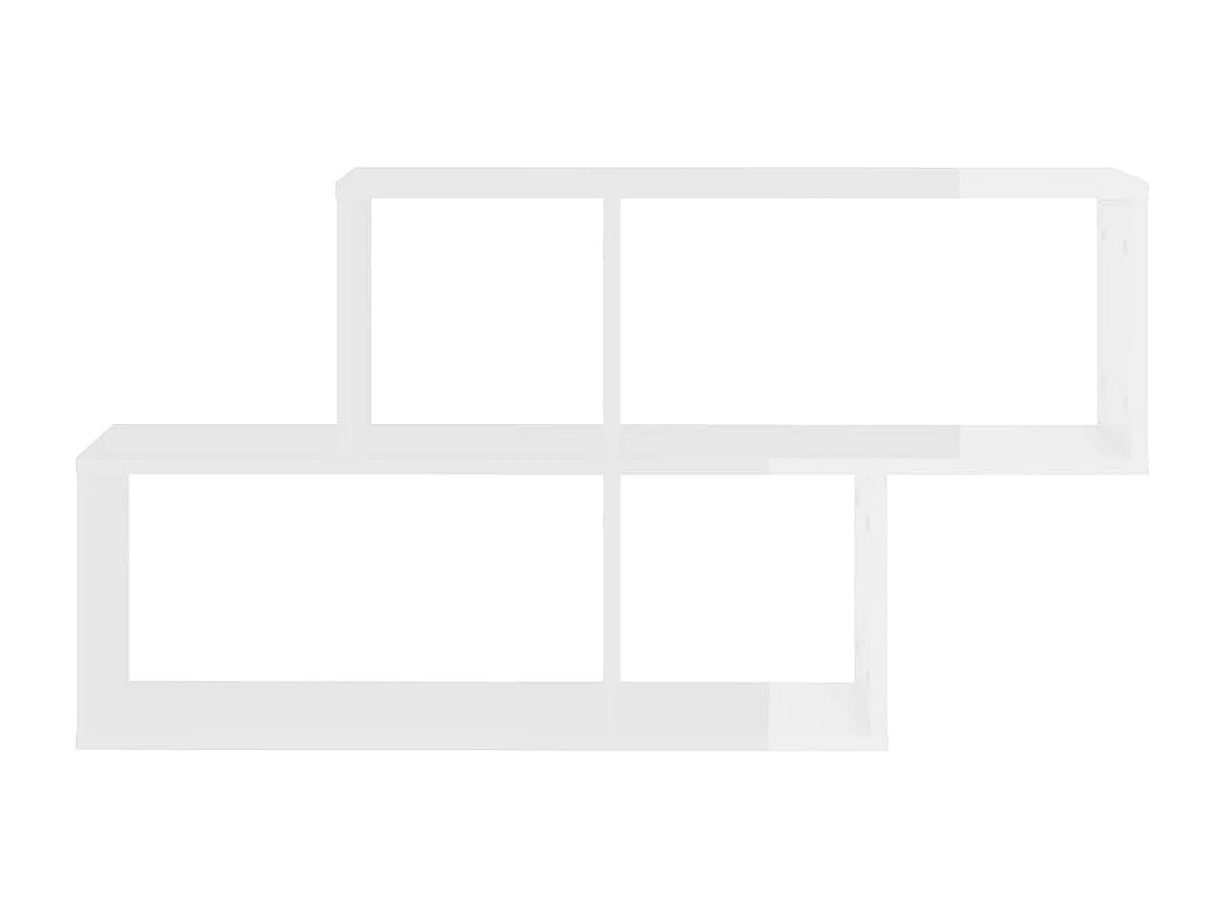 Estante de pared Blanco brillo 100x18x53 cm Madera de ingeniería