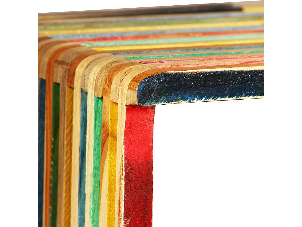 Set di 3 mensole da parete, in teak massello riciclato, multicolore