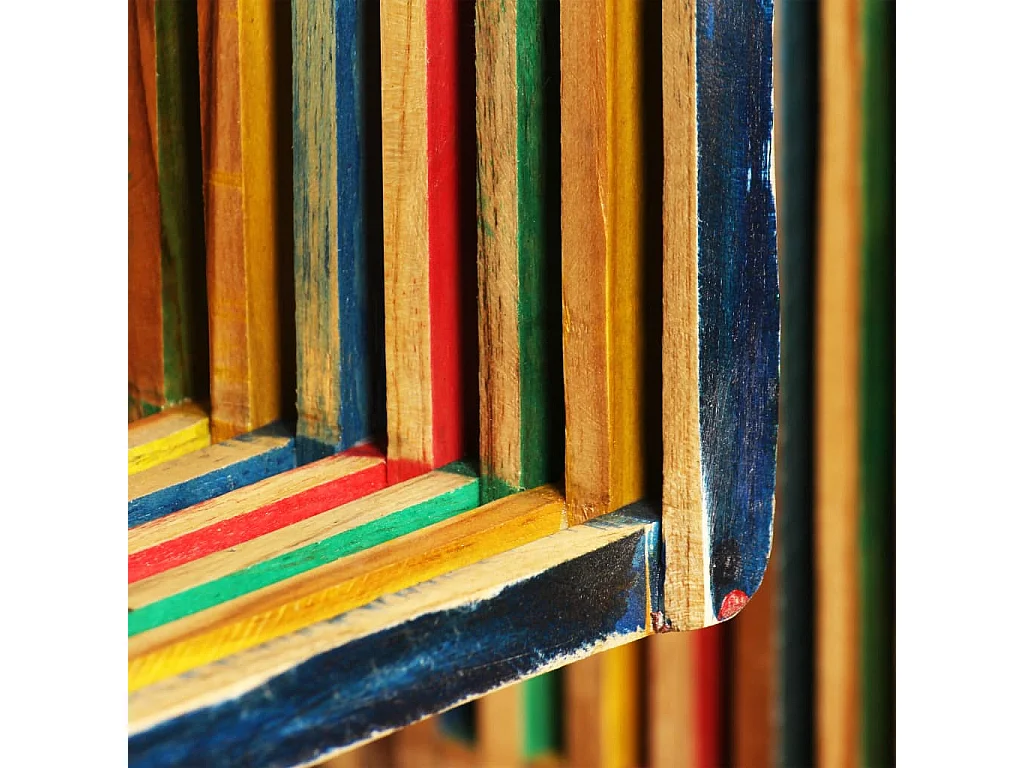 Set di 3 mensole da parete, in teak massello riciclato, multicolore