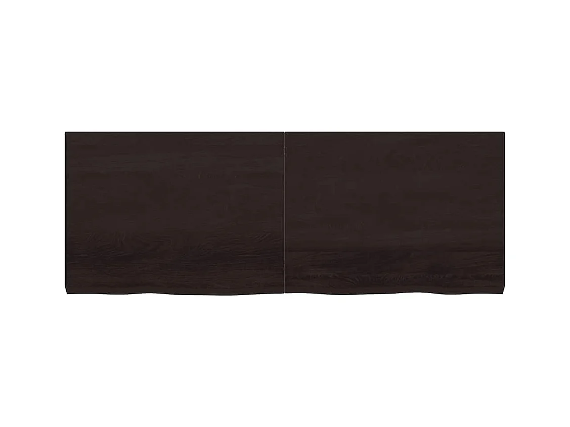 Mensola da parete marrone scuro in legno massello di rovere trattato