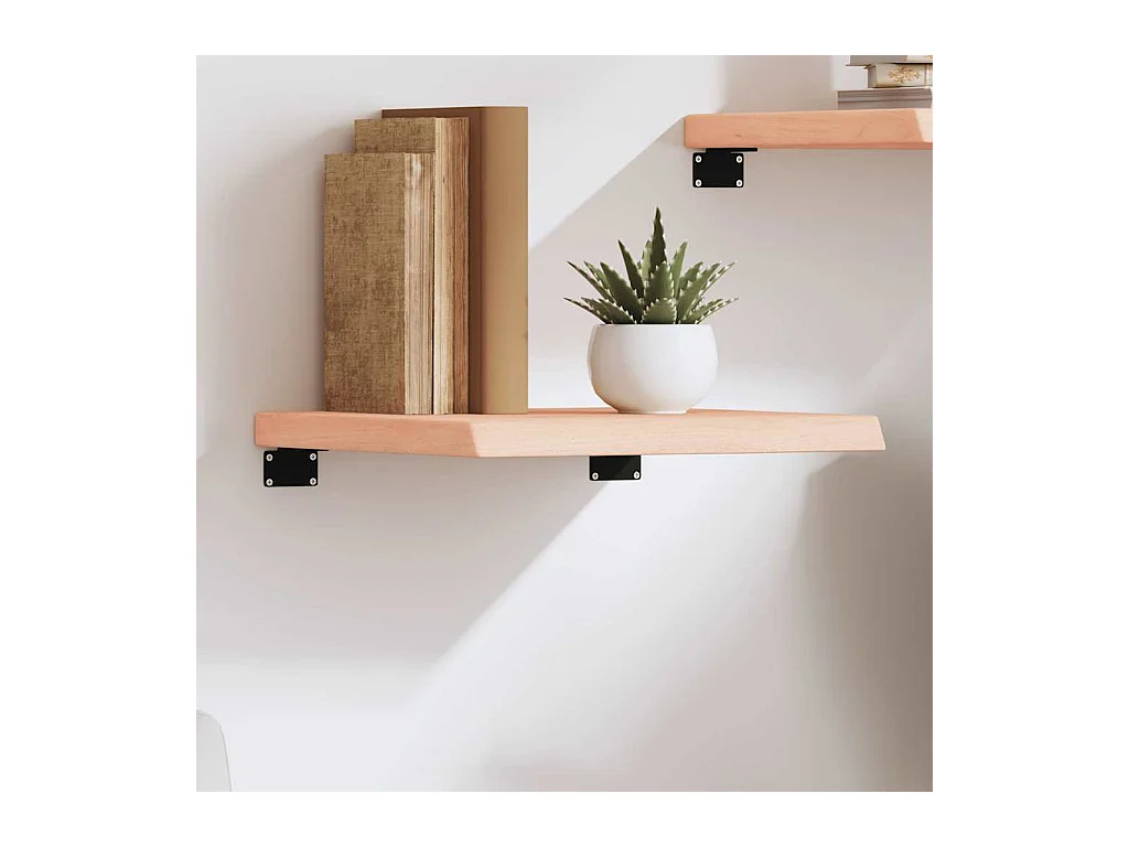 Estante de pared 40x40x(2-4)cm madera maciza de roble sin tratar
