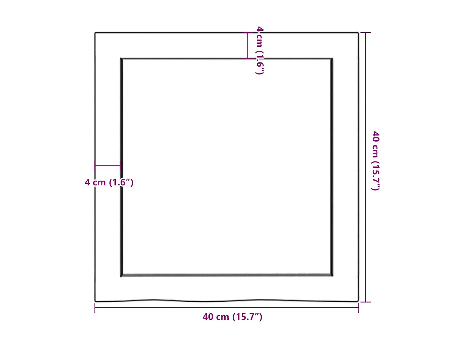 Estante de pared 40x40x(2-4)cm madera maciza de roble sin tratar