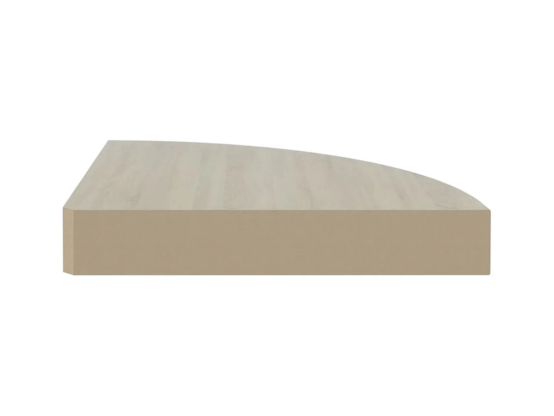 Étagère d'angle murale Chêne et blanc 35x35x3,8 cm MDF