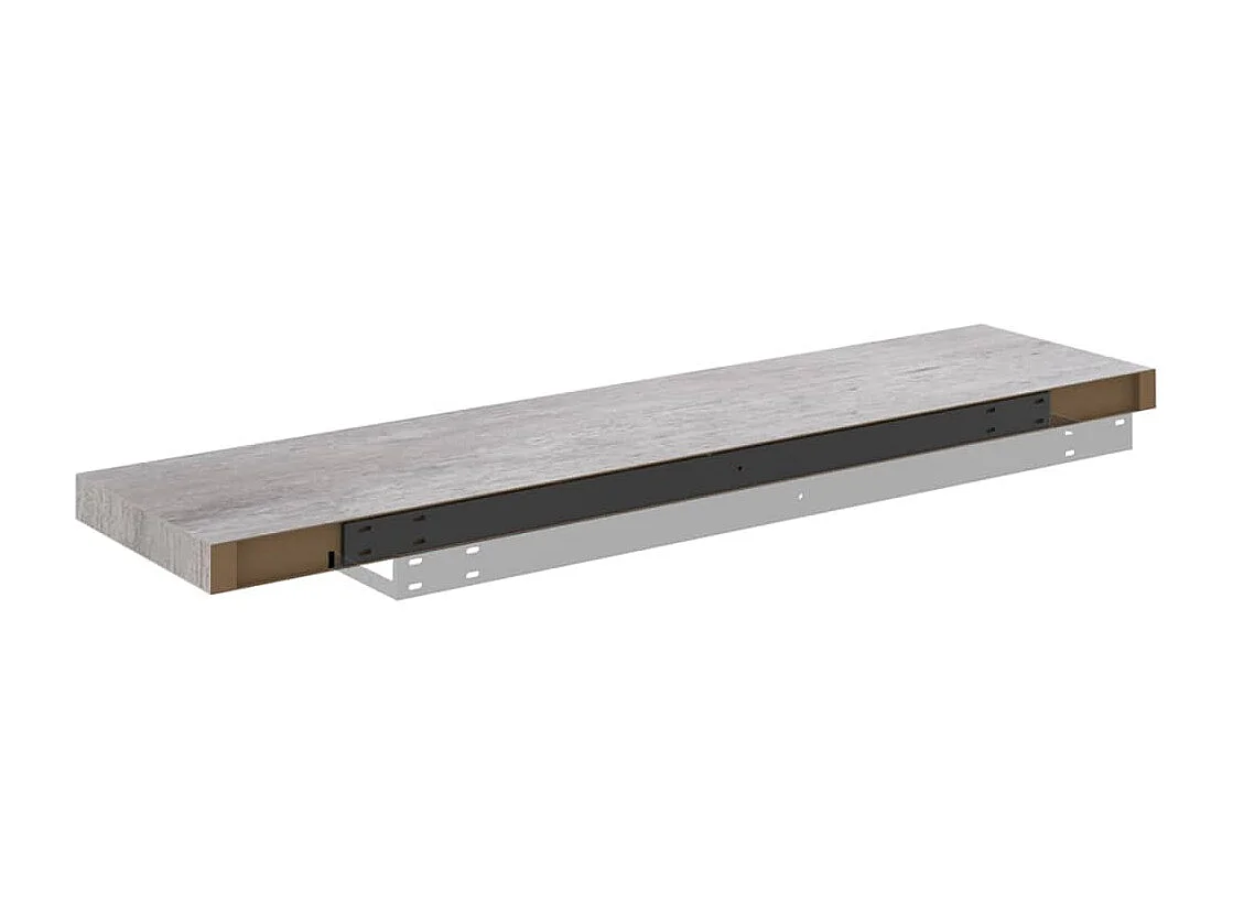 Étagère murale flottante Gris béton 90x23,5x3,8 cm MDF