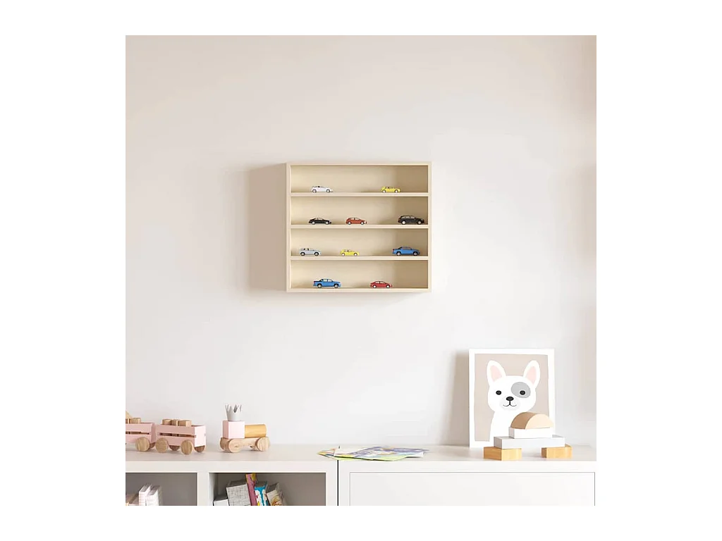 Caja de exhibición de madera marrón 40 x 8,5 x 37 cm Contrachapado