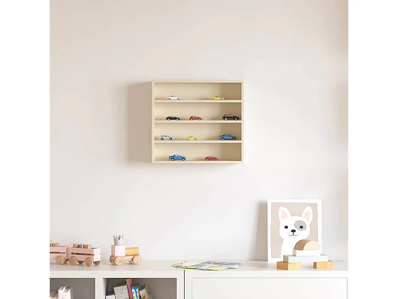 Boîte d'Exposition en Bois Marron 40 x 8,5 x 37 cm Contreplaqué