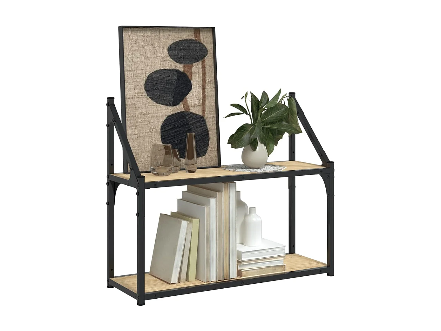 2-laags wandplank Sonoma eiken 60x21x51 cm