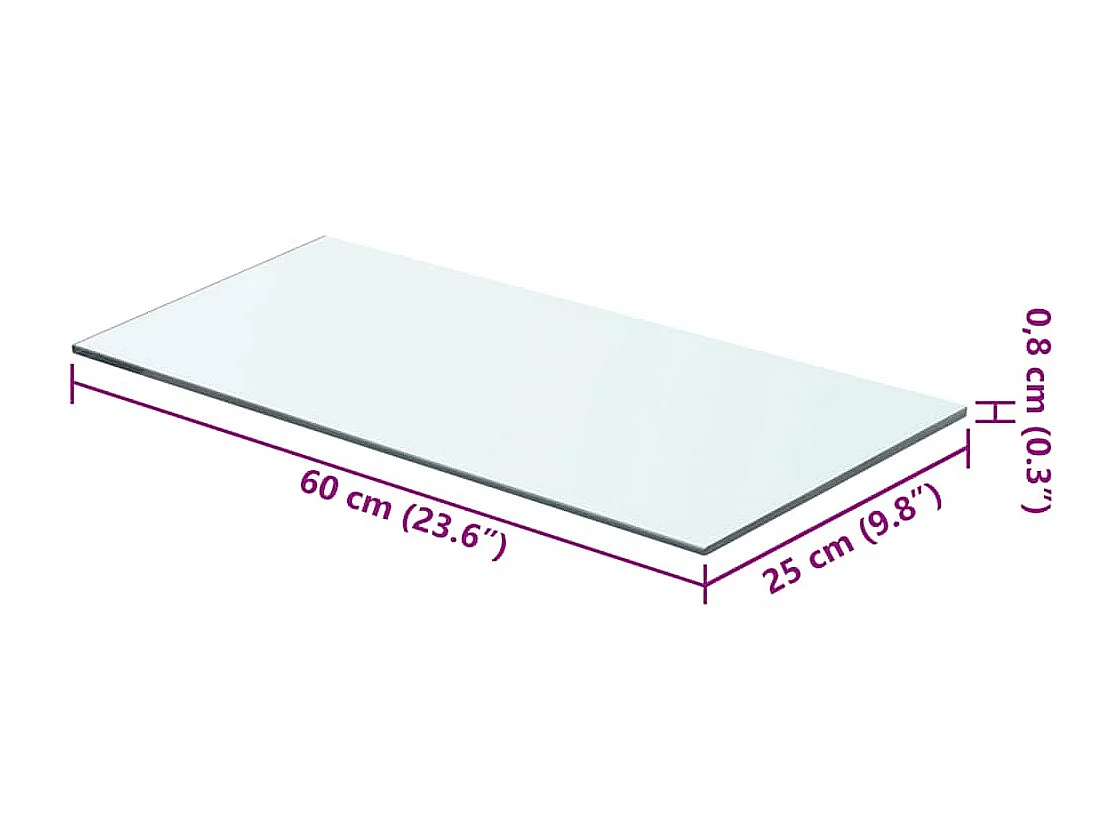 Panneaux d'étagère 2 pcs Verre Transparent 60x25 cm