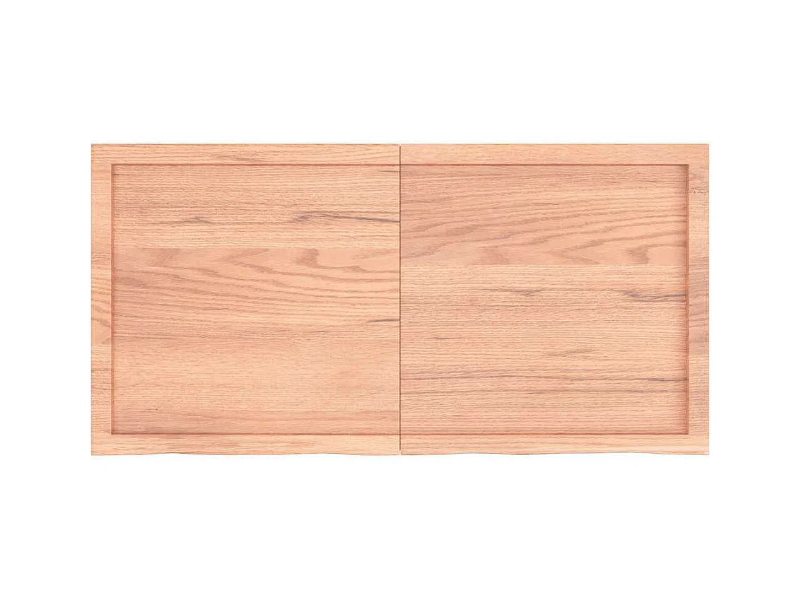 Lichtbruine wandplank van massief behandeld eikenhout