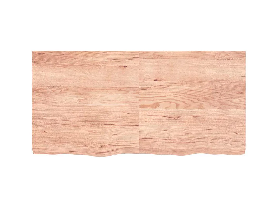 Lichtbruine wandplank van massief behandeld eikenhout