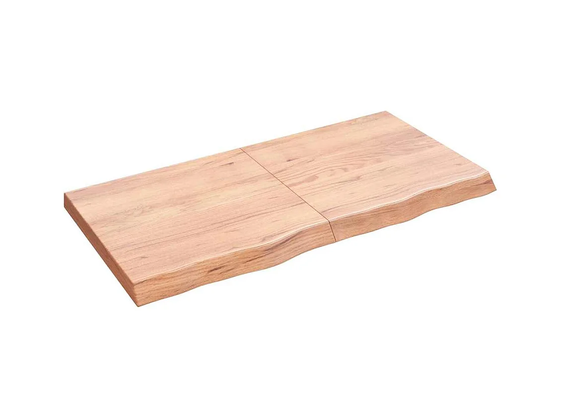 Étagère murale marron clair bois chêne massif traité