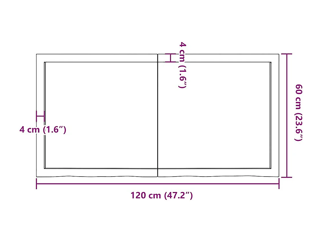 Étagère murale marron clair bois chêne massif traité