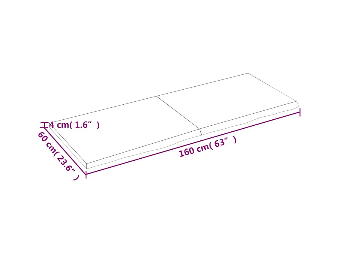 Lichtbruine wandplank van massief behandeld eikenhout