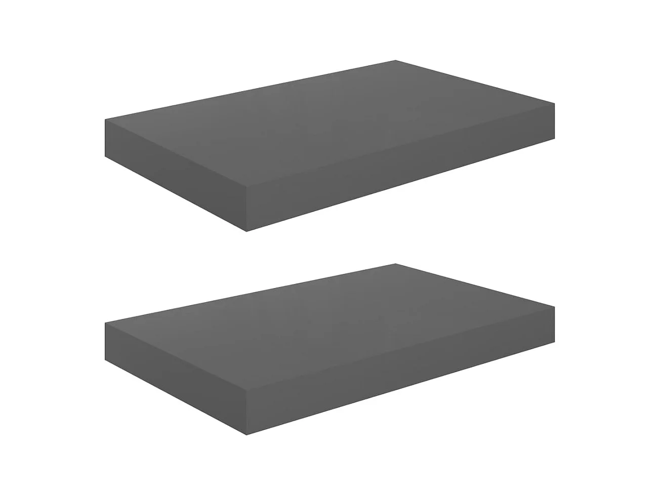 Estante flotante de pared 2 uds Gris brillo 40x23x3,8 cm MDF
